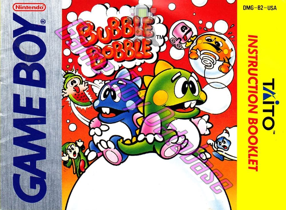 Bubble Bobble USA Front of the booklet