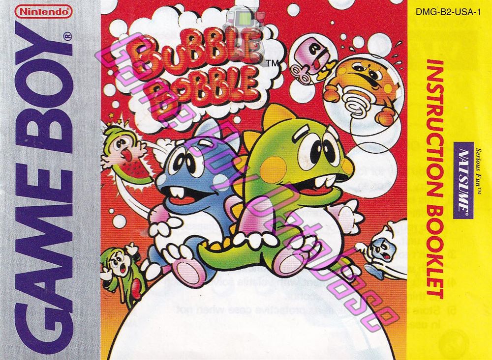 Bubble Bobble USA-1 Front of the booklet