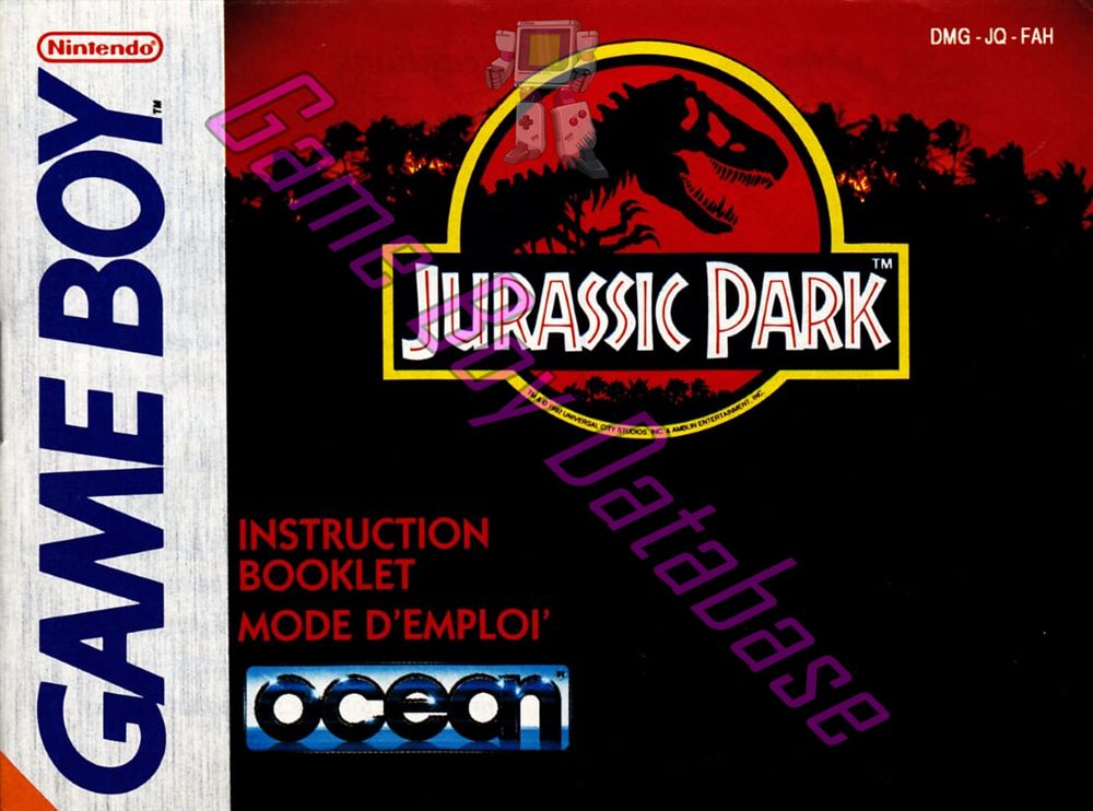 Jurassic Park FAH-2 Front of the booklet