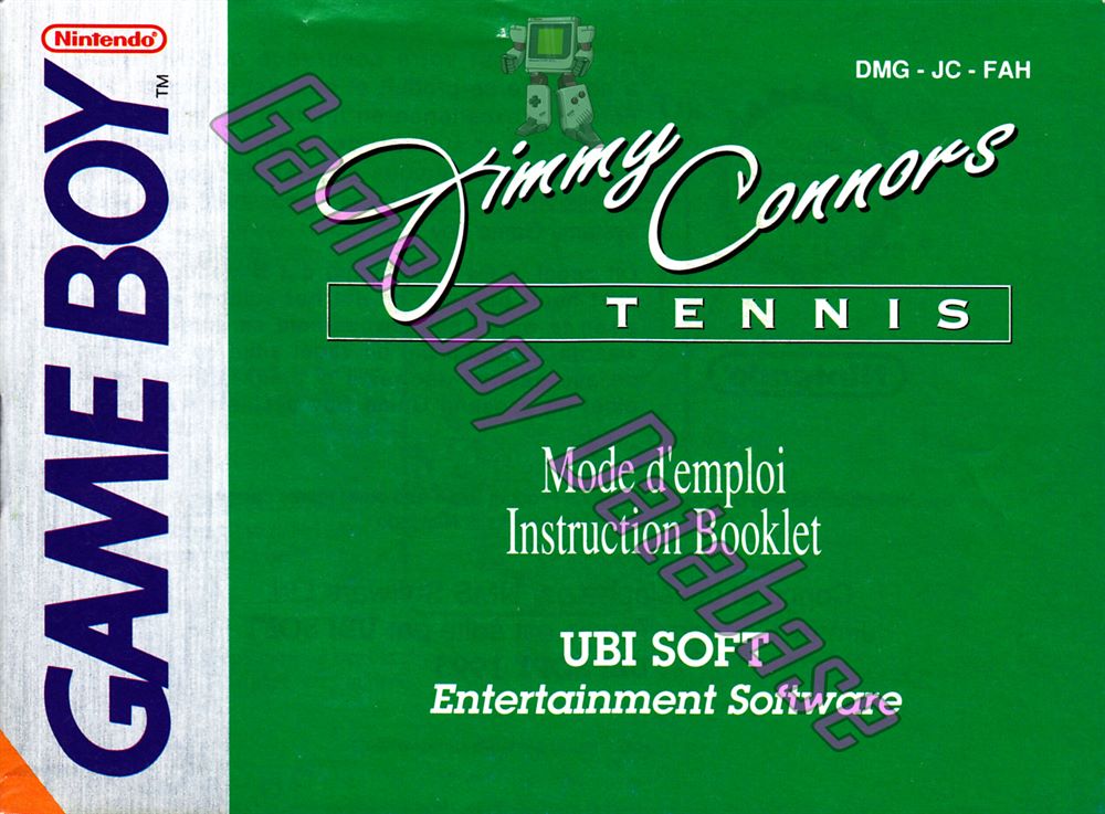 Jimmy Connors Tennis FAH-2 Front of the booklet