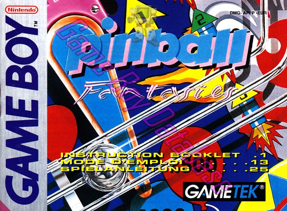 Pinball Fantasies EUR Front of the booklet