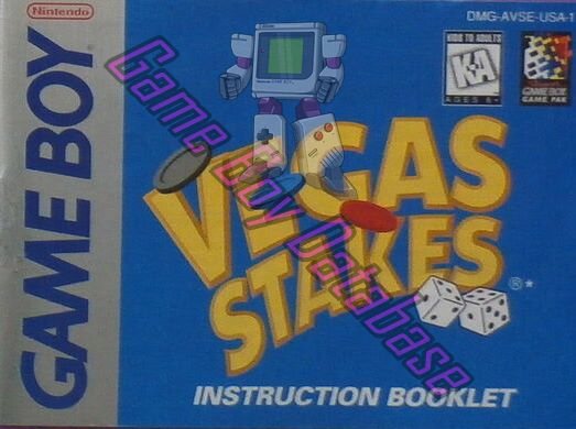 Vegas Stakes USA-1 Front of the booklet