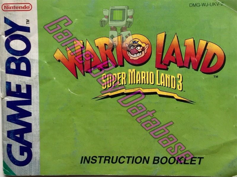 Wario Land: Super Mario Land 3 NUKV Front of the booklet