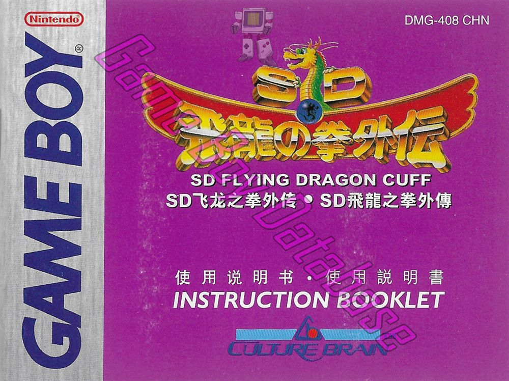 SD Flying Dragon Cuff CHN Front of the booklet