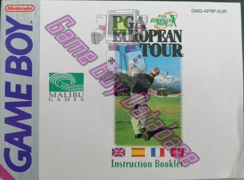 PGA European Tour EUR Front of the booklet