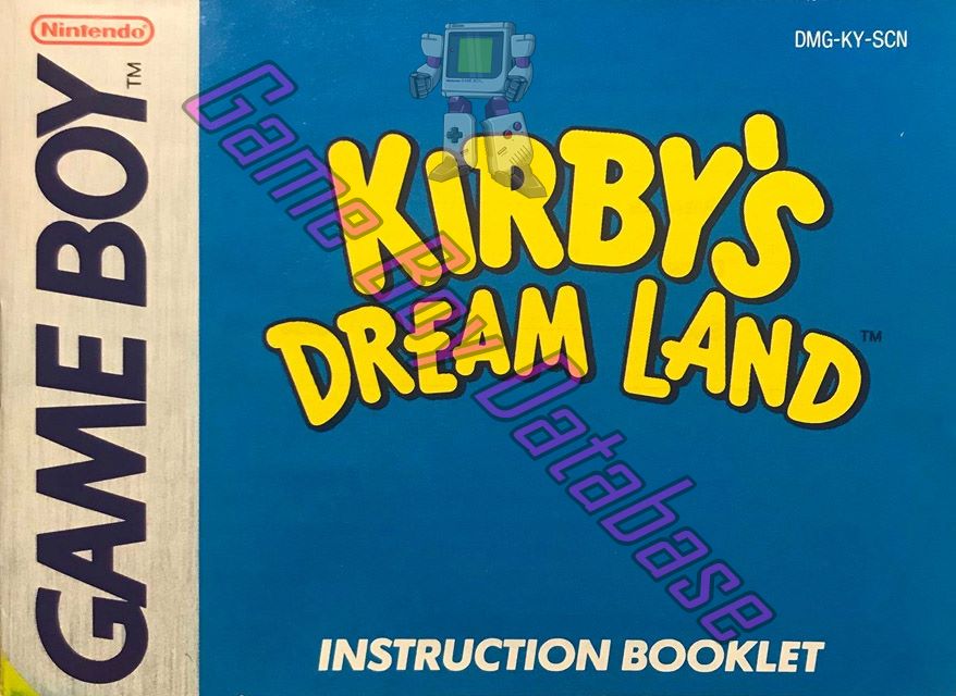 Kirby's Dream Land SCN-1 Front of the booklet