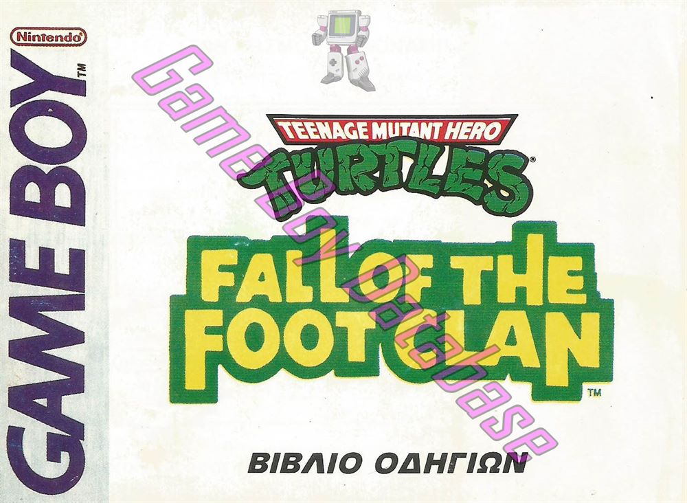 Teenage Mutant Hero Turtles Fall of the Foot Clan GPS Front of the booklet