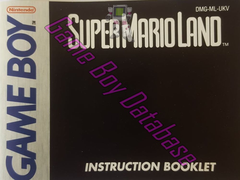 Super Mario Land UKV Front of the booklet