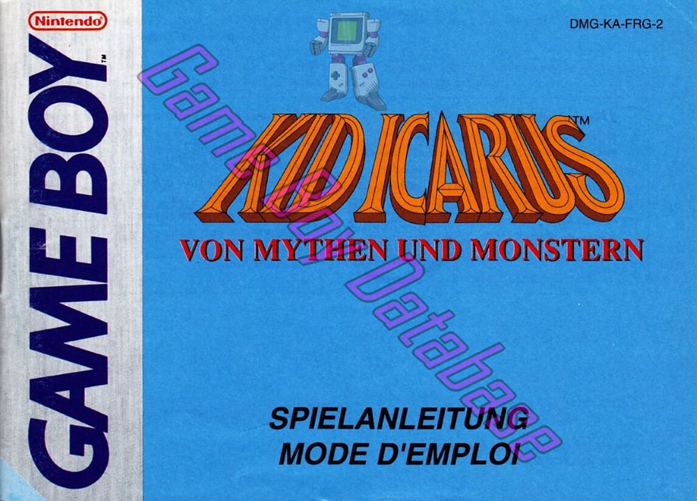 Kid Icarus Von Mythen und Monstern FRG-1 Front of the booklet