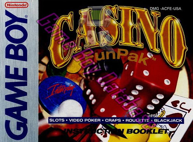 Casino Fun Pak USA Front of the booklet