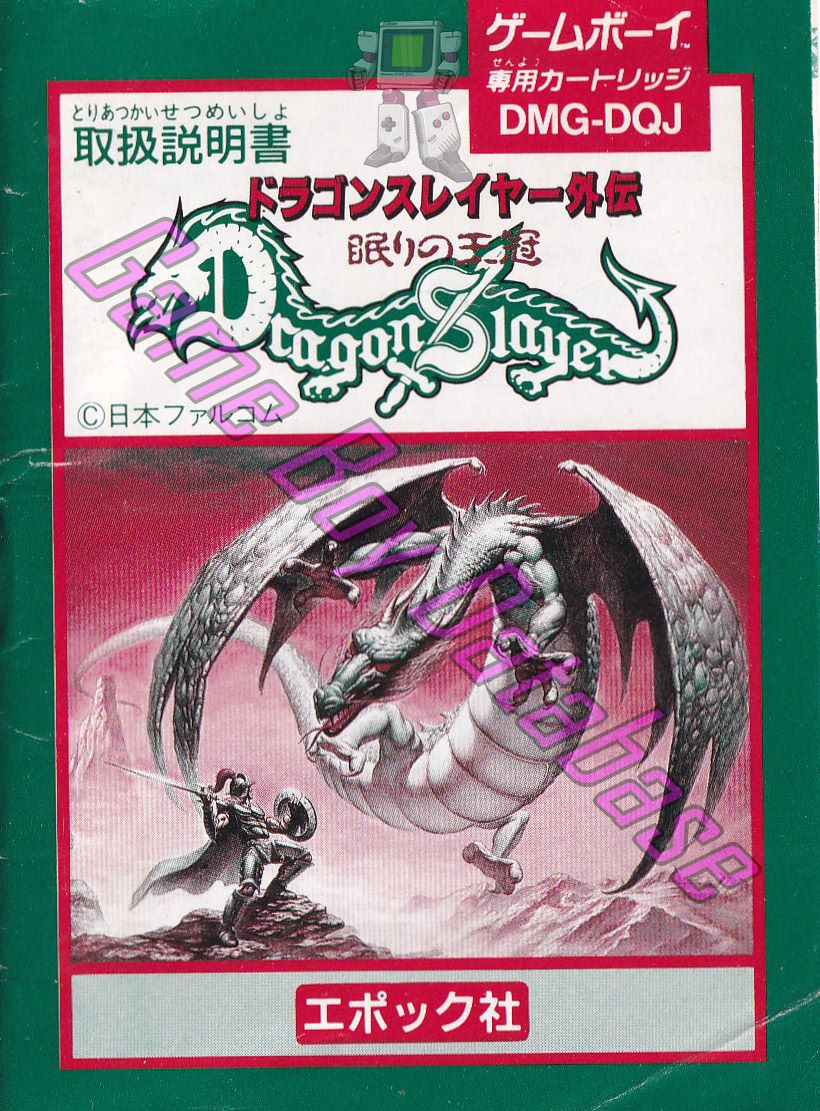 Dragon Slayer Gaiden Nemuri no Ôkan JPN Front of the booklet