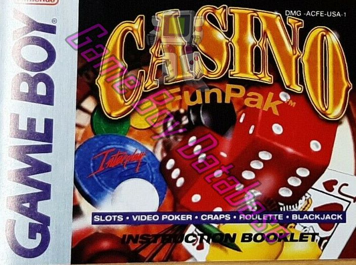 Casino Fun Pak USA-1 Front of the booklet