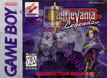 Castlevania Legends USA Front of the booklet