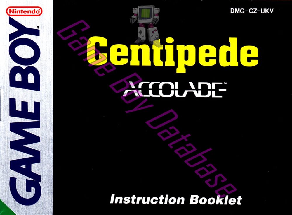 Centipede UKV Front of the booklet