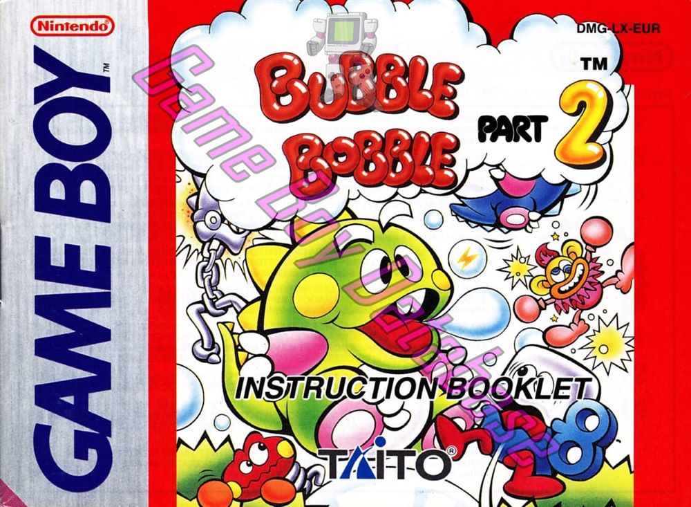 Bubble Bobble Part 2 EUR Front of the booklet