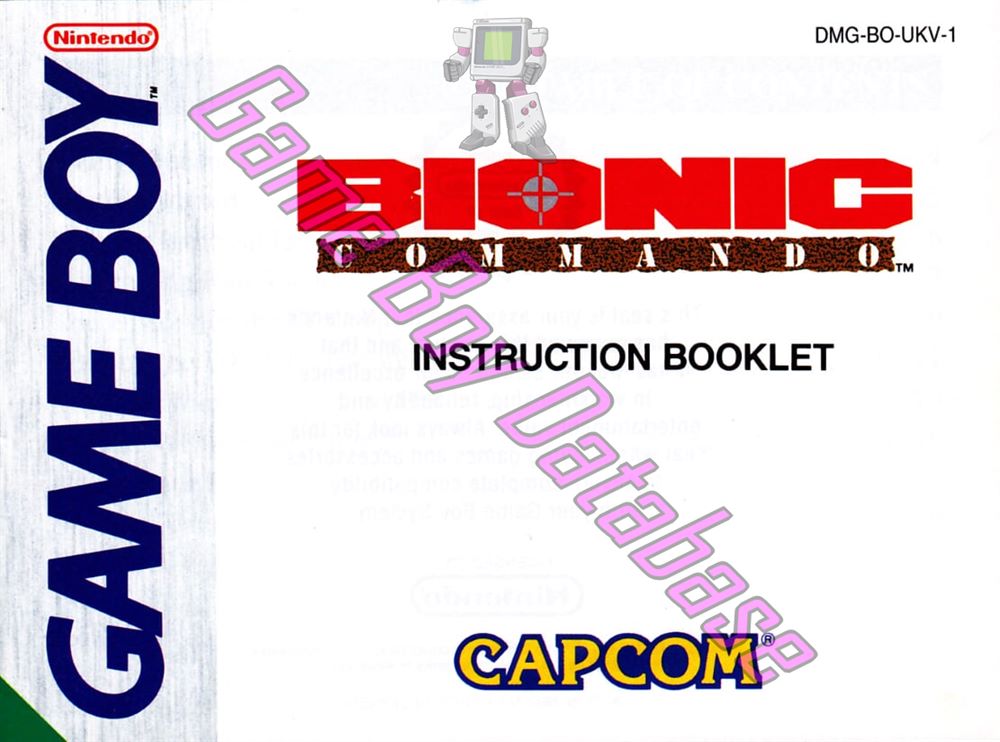 Bionic Commando UKV-1 Front of the booklet