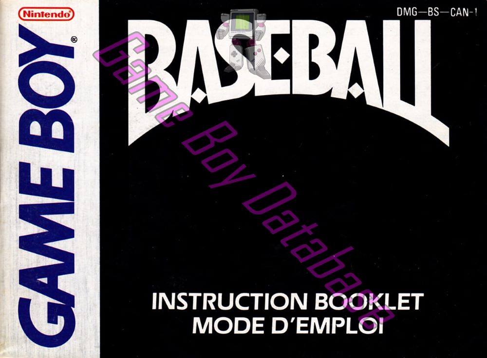 Baseball CAN-1 Front of the booklet