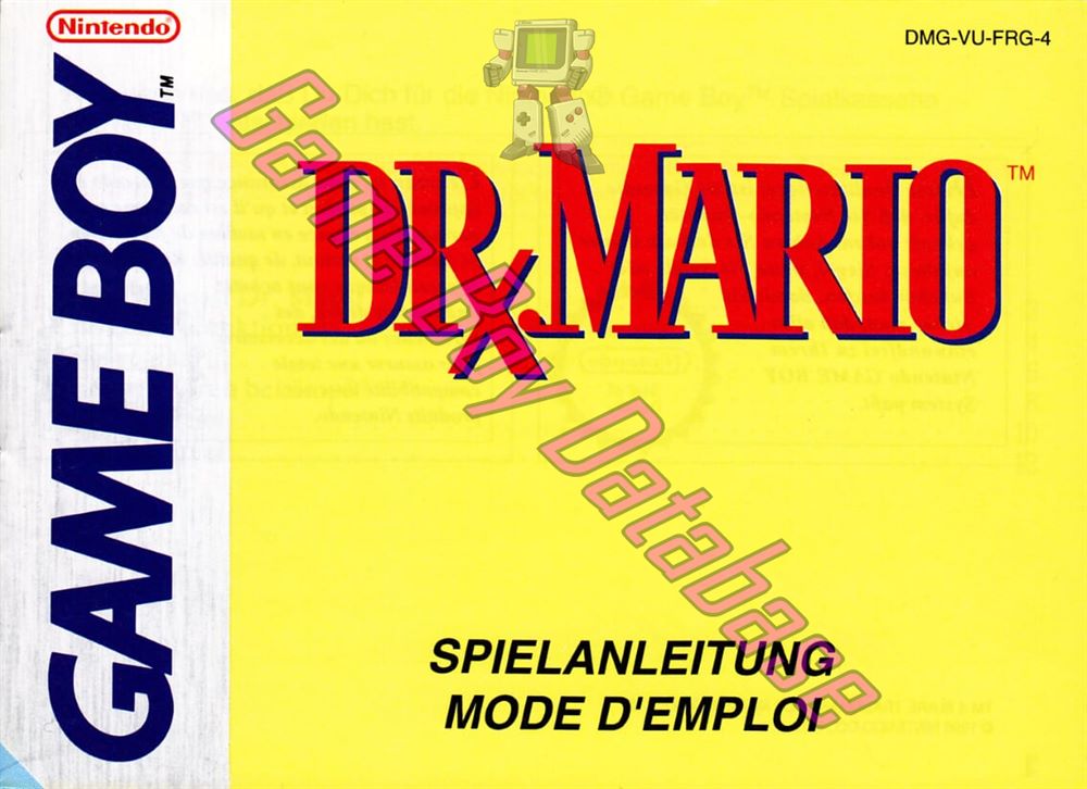 Dr. Mario FRG-3 Front of the booklet