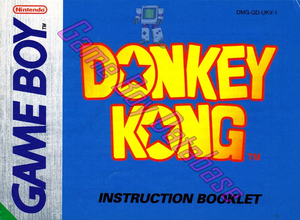 Donkey Kong UKV-1 Front of the booklet