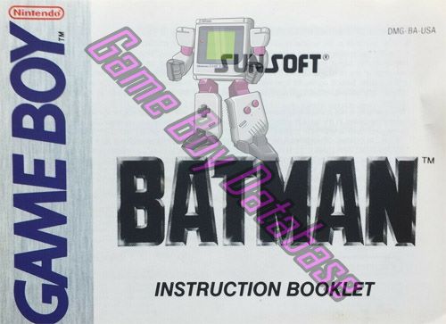 Batman the Video Game USA Front of the booklet