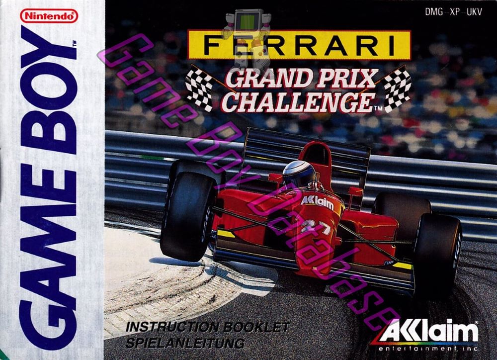 Ferrari Grand Prix Challenge UKV-1 Front of the booklet