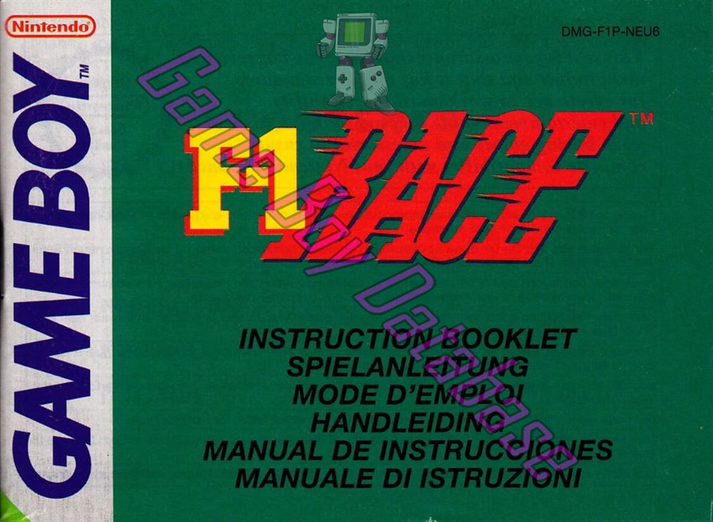 F-1 Race NEU6 Front of the booklet