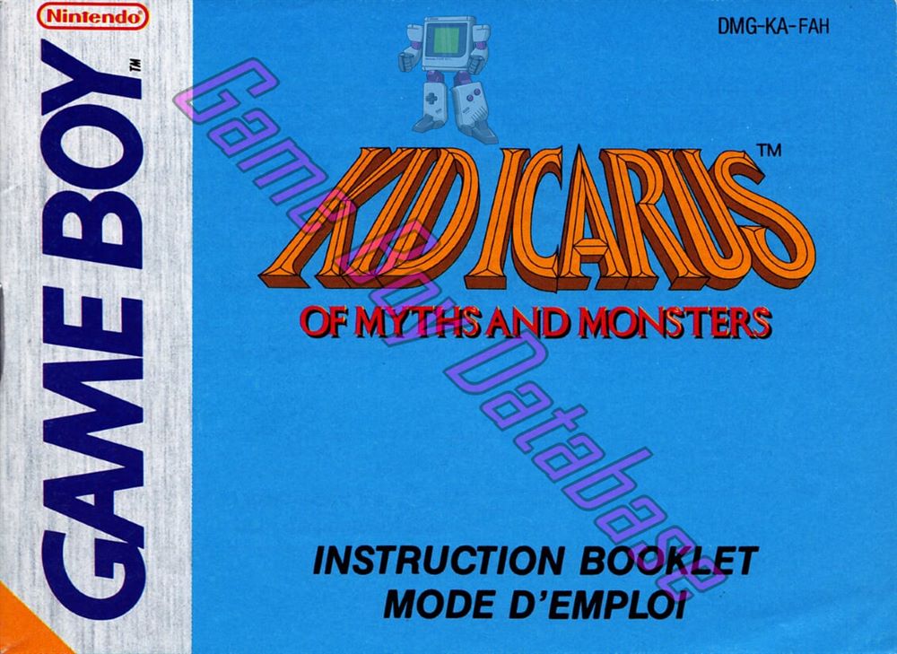 Kid Icarus of Myths and Monsters FAH Front of the booklet