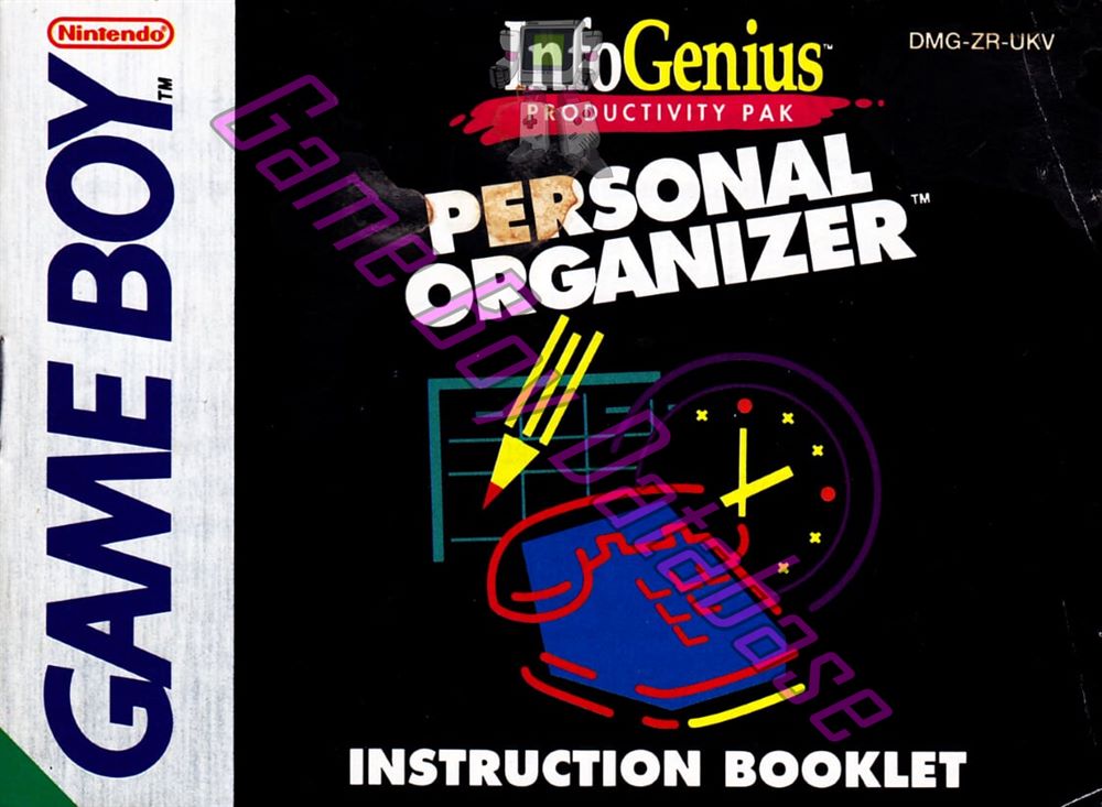 InfoGenius Personnal Organizer and Phone Book UKV Front of the booklet