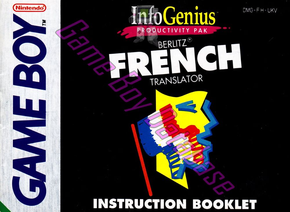 InfoGenius Berlitz French Translator UKV Front of the booklet