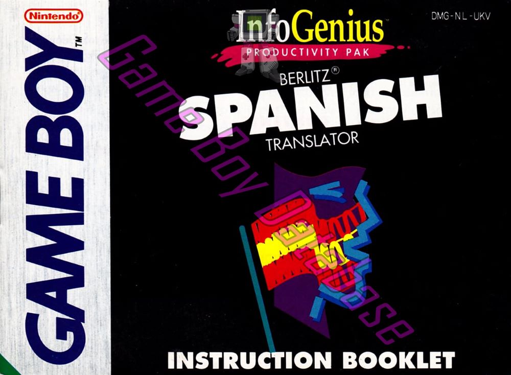 InfoGenius Berlitz Spanish Translator UKV Front of the booklet