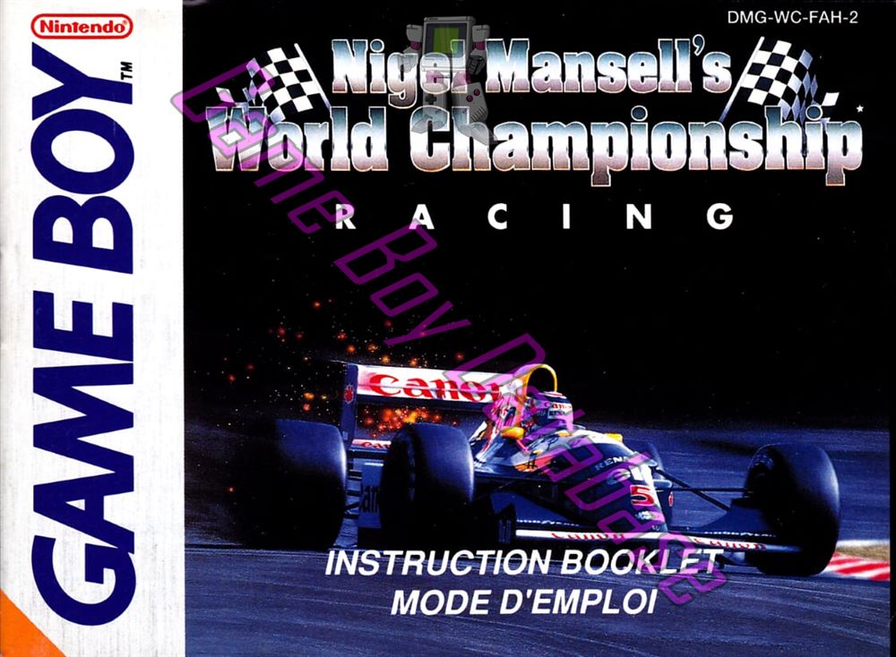 Nigel Mansell’s World Championship FAH-1 Front of the booklet