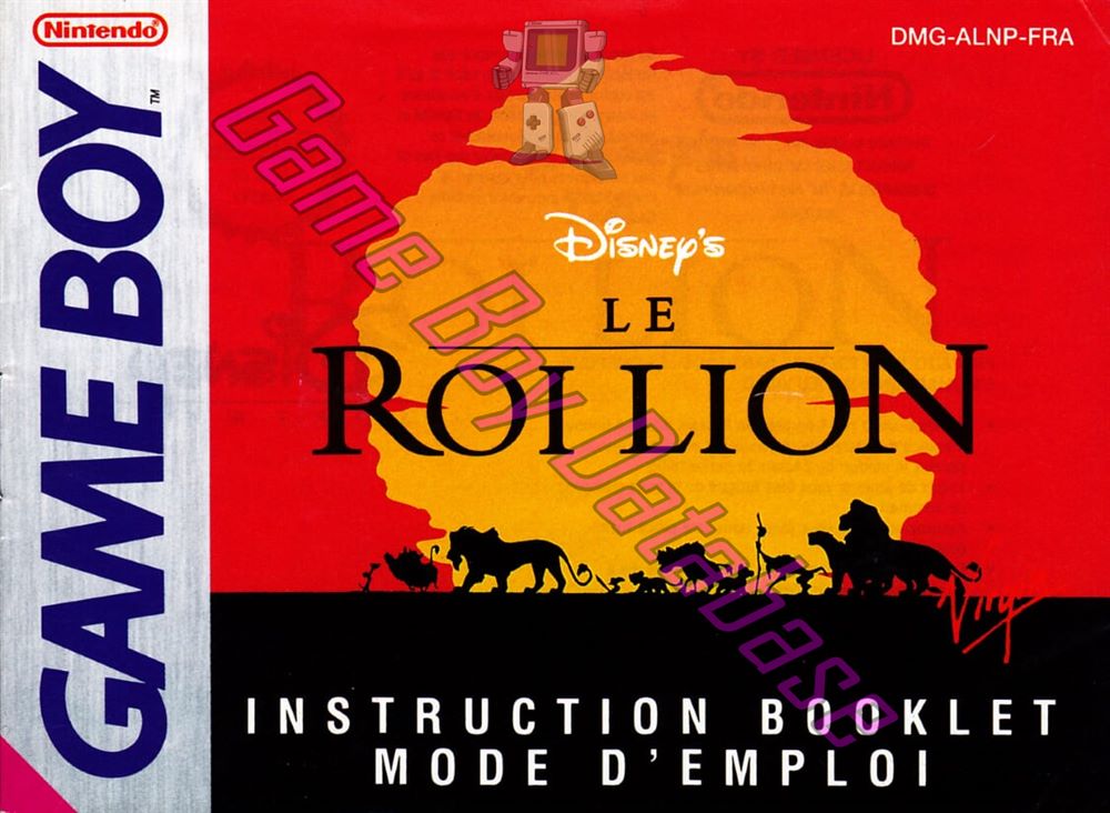 Le roi Lion (Disney) FRA Front of the booklet