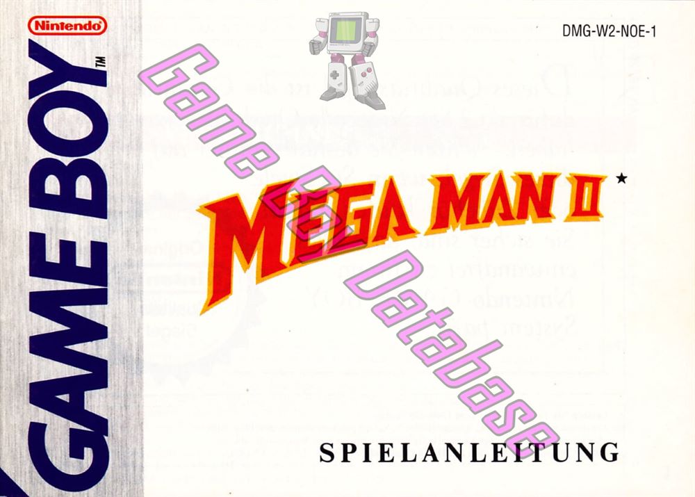 Mega Man II NOE-1 Front of the booklet