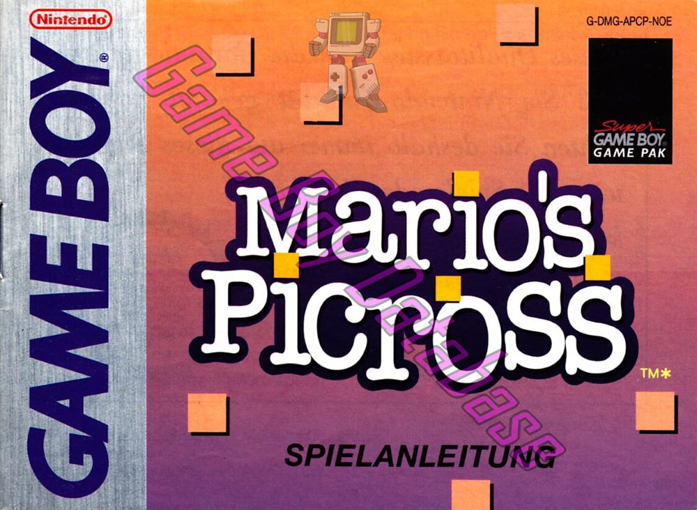 Mario's Picross NNOE-1 Front of the booklet