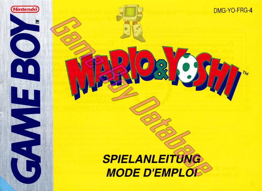 Mario & Yoshi FRG-2 Front of the booklet