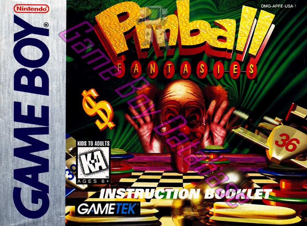 Pinball Fantasies USA-1 Front of the booklet