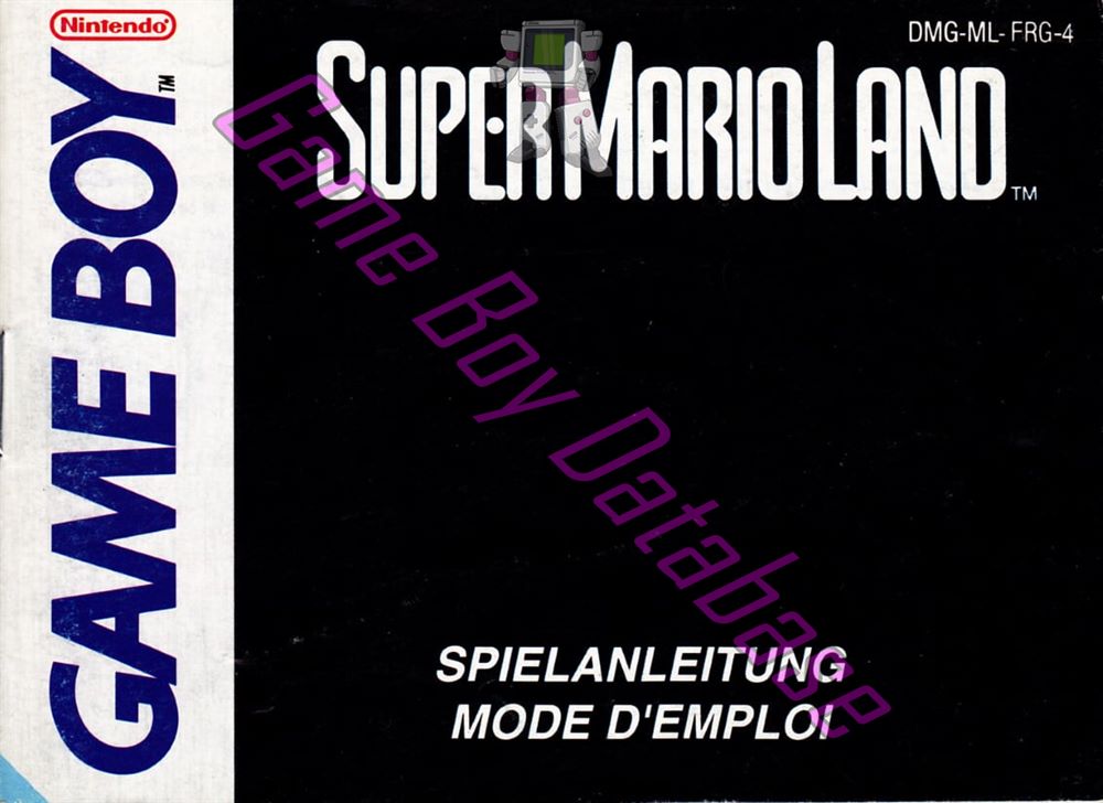 Super Mario Land FRG-3 Front of the booklet