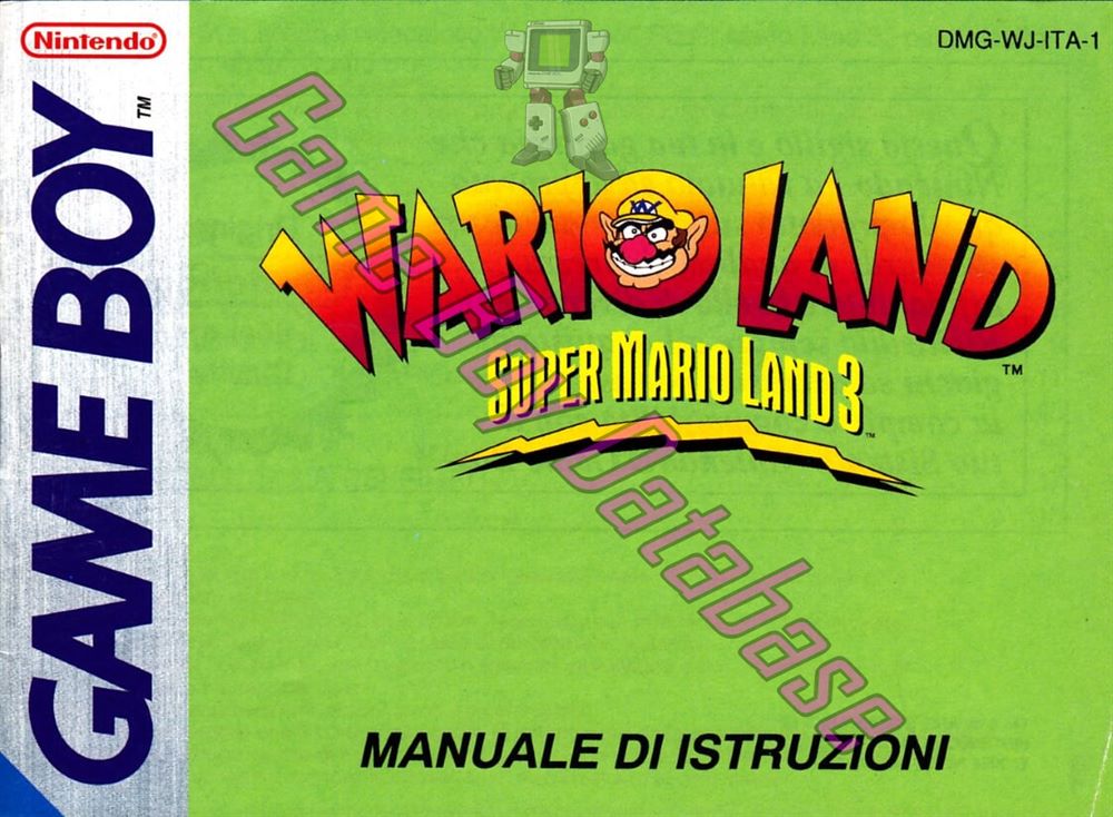 Wario Land: Super Mario Land 3 ITA-1 Front of the booklet