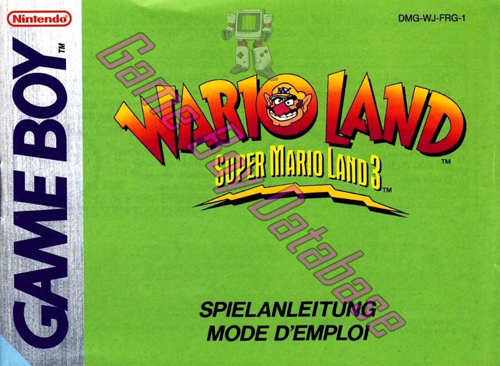 Wario Land: Super Mario Land 3 FRG-1 Front of the booklet