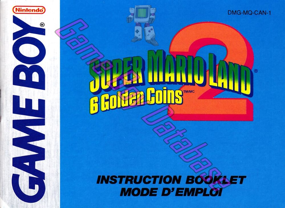 Super Mario Land 2: 6 Golden Coins  CAN-1 Front of the booklet