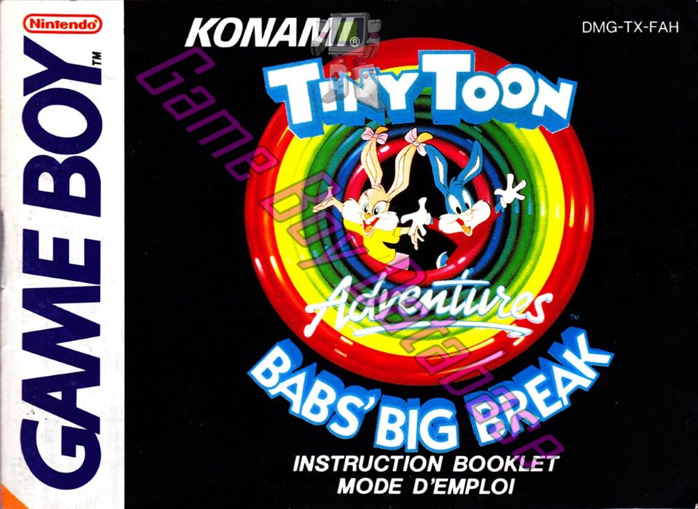 Tiny Toon Adventures Babs' Big Break FAH Front of the booklet