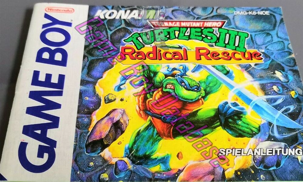 Teenage Mutant Hero Turtles III Radical Rescue NOE Front of the booklet