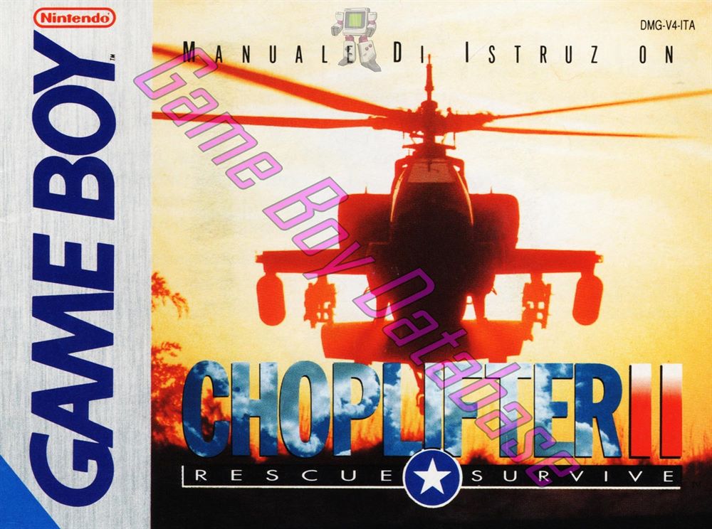 Choplifter II ITA Front of the booklet