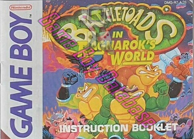 Battletoads in Ragnarok's World AUS Front of the booklet