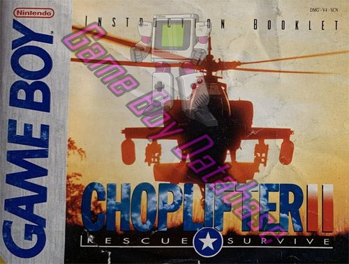 Choplifter II SCN Front of the booklet