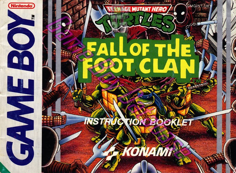 Teenage Mutant Hero Turtles Fall of the Foot Clan UKV Front of the booklet