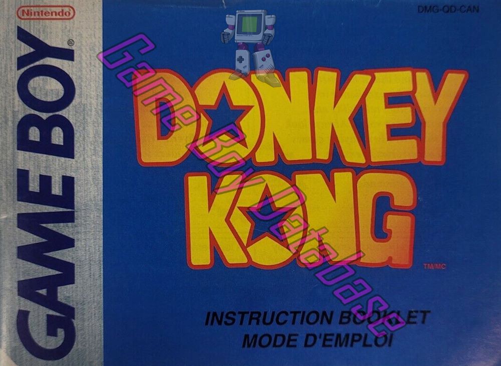 Donkey Kong CAN Front of the booklet