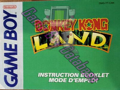 Donkey Kong Land CAN Front of the booklet