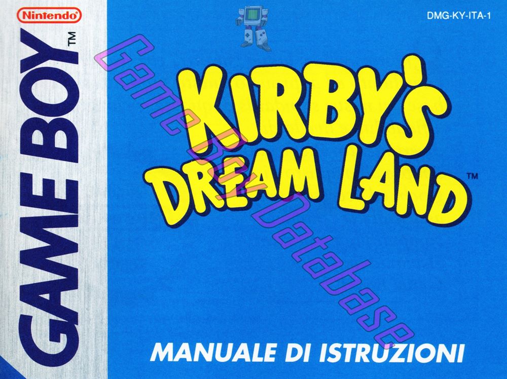 Kirby's Dream Land ITA-1 Front of the booklet