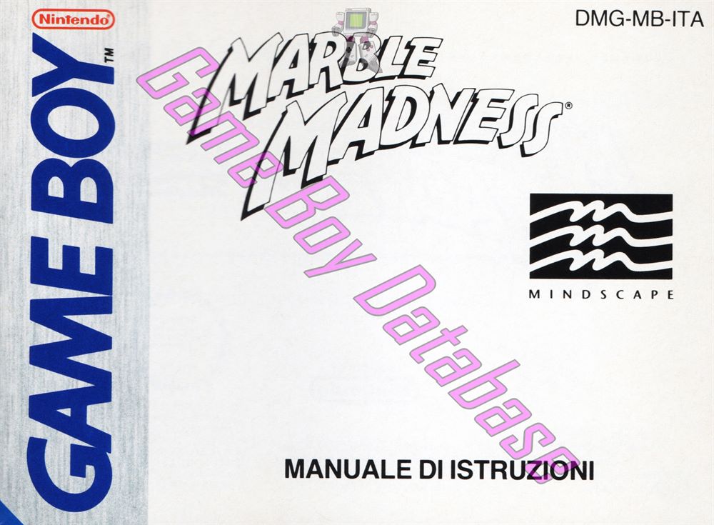 Marble Madness ITA Front of the booklet